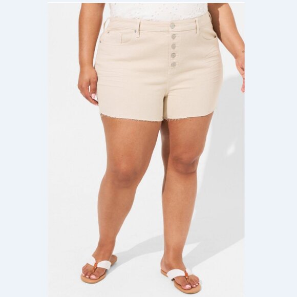 torrid Pants - Torrid 3.5 Inch Classic Denim High-Rise Short - Khaki - Size 24